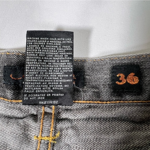 Ed Hardy Straight Leg Y2K Distressed Destroyed Embroidered Denim Jeans Size 36 - Picture 13 of 15